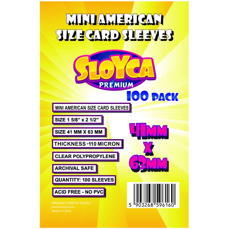 SLOYCA Koszulki Mini American PREMIUM (41x63mm), 100 szt