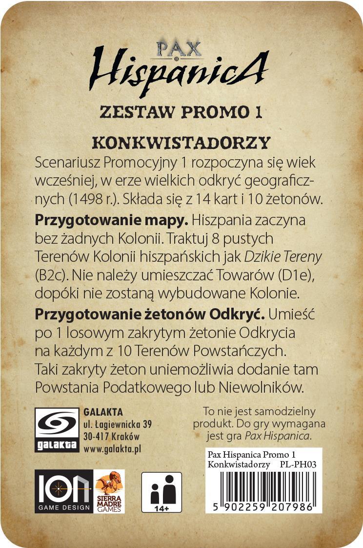 Pax Hispanica: Konkwistadorzy (Promo 1) - Angry Boardgamer